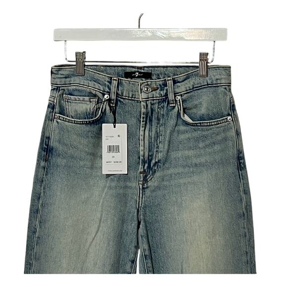 7 FOR ALL MANKIND WOMENS 28 HIGH RISE ANKLE LOGAN STOVEPIPE JEANS FROST BLUE NEW - Picture 4 of 11